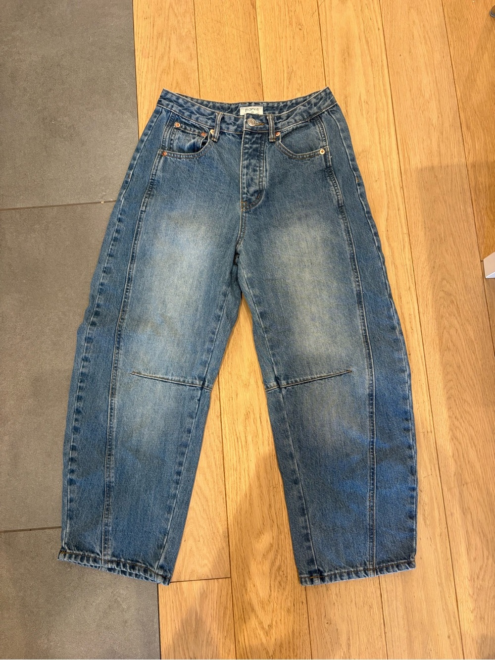 Parke Denim Barrel Leg Classic Medium Wash Denim Jeans